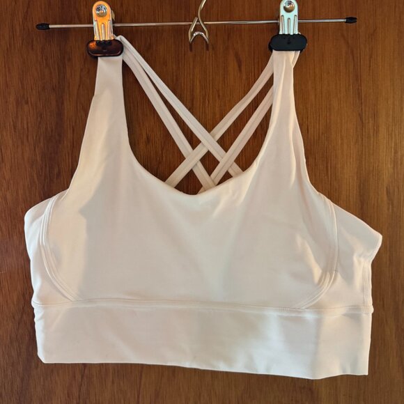 White strappy-back sports bra (Size L) - Picture 3 of 4
